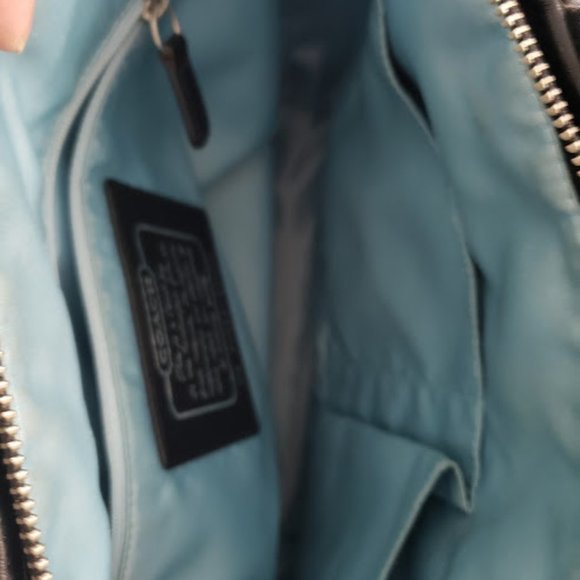 EUC Coach Black Canvas Signature Stripe Bag - Picture 4 of 4